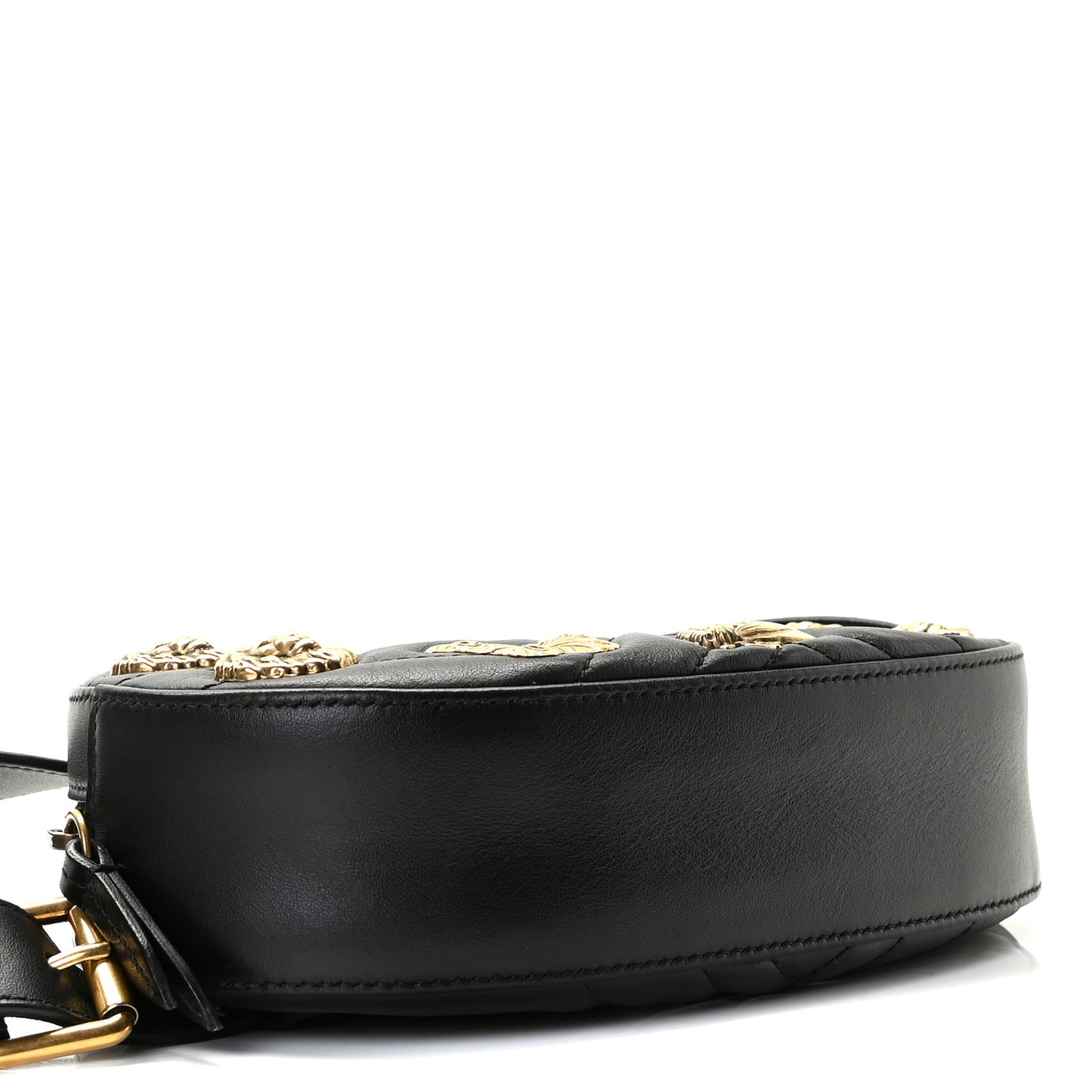 Calfskin Matelasse Animal Studs GG Marmont Belt Bag 75 30 Black