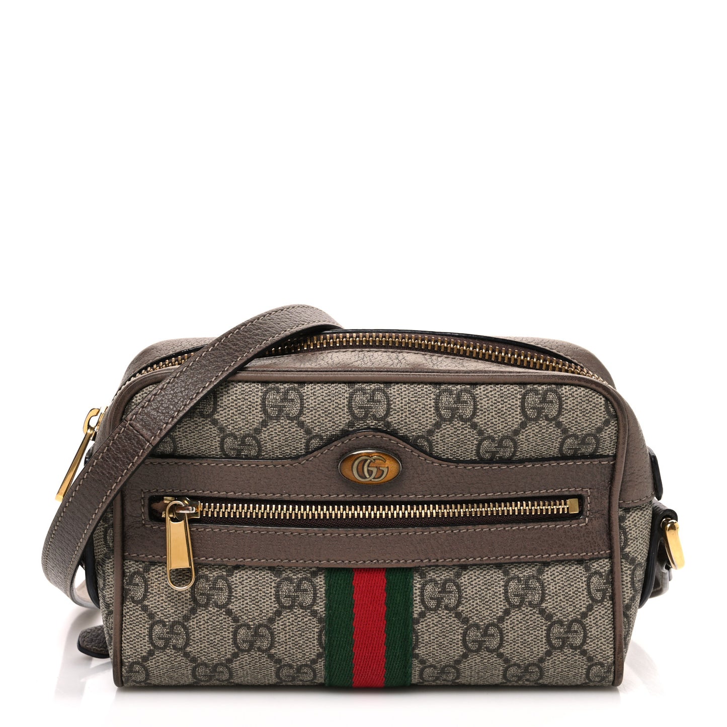 GG Supreme Monogram Web Mini Ophidia Shoulder Bag Brown