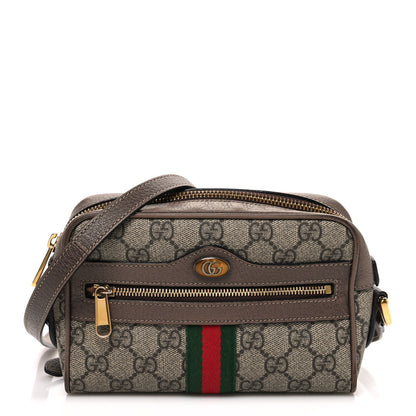 Gucci GG Supreme Monogram Web Mini Ophidia Shoulder Bag Brown 1 of 10