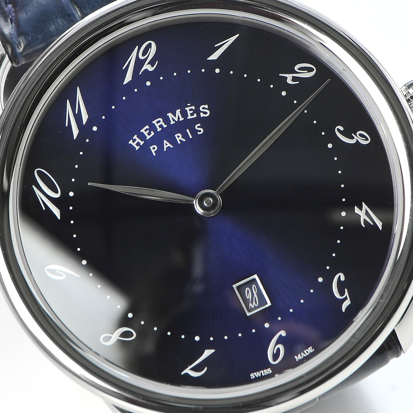 Stainless Steel Alligator 40mm Arceau Quartz Watch Bleu Abysse