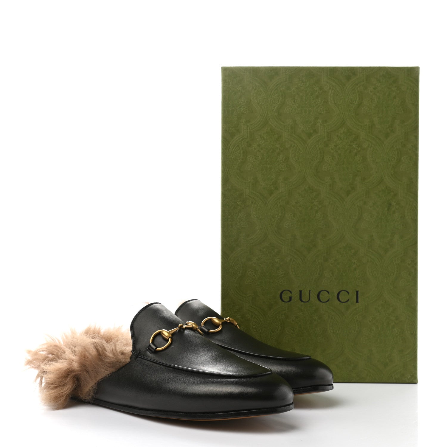 Gucci Calfskin Fur Womens Princetown Slippers 37.5 Black 8 of 8