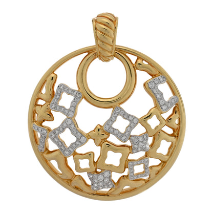 David Yurman 18K Yellow Gold Diamond Quatrefoil Pendant 1 of 3