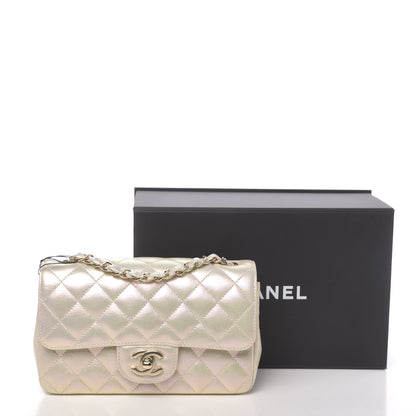 Chanel Iridescent Lambskin Quilted Mini Rectangular Flap Ivory 11 of 11