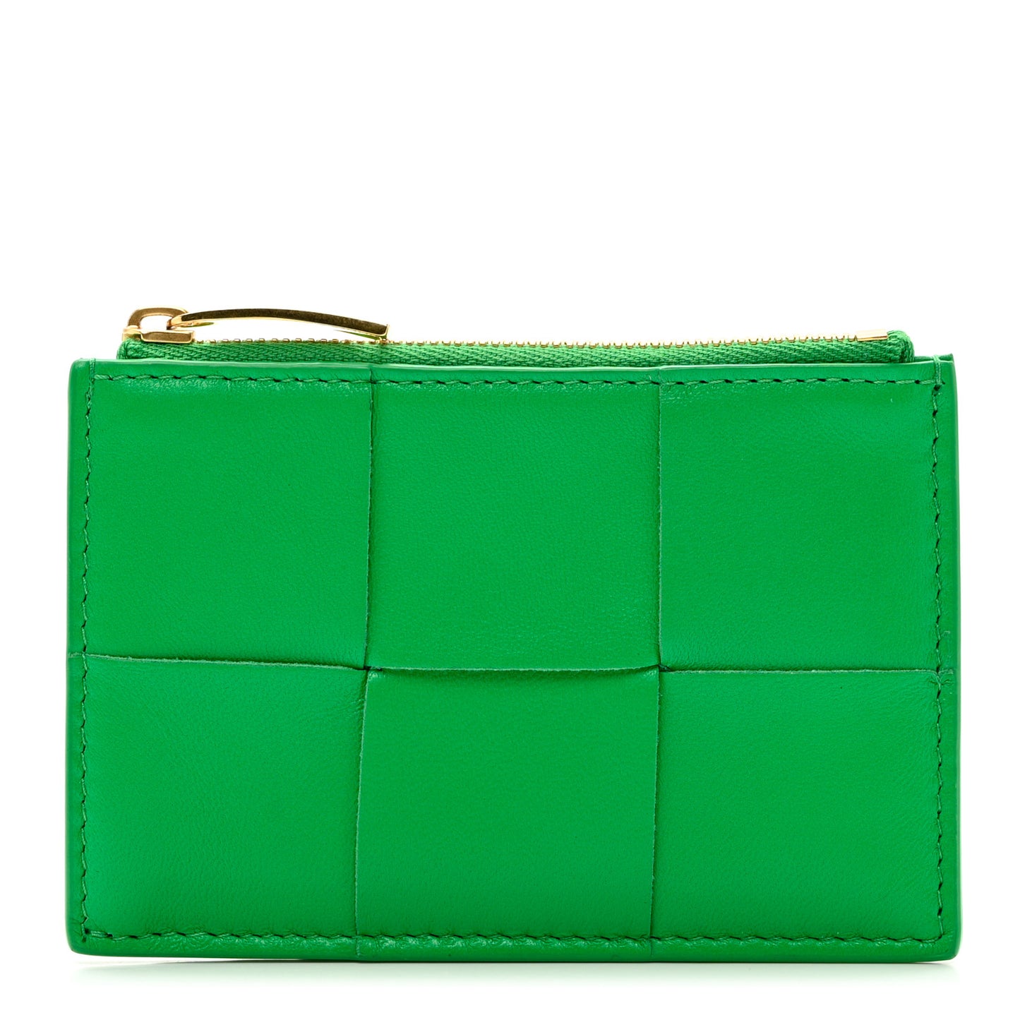 Nappa Maxi Intrecciato Zip Card Holder Parakeet