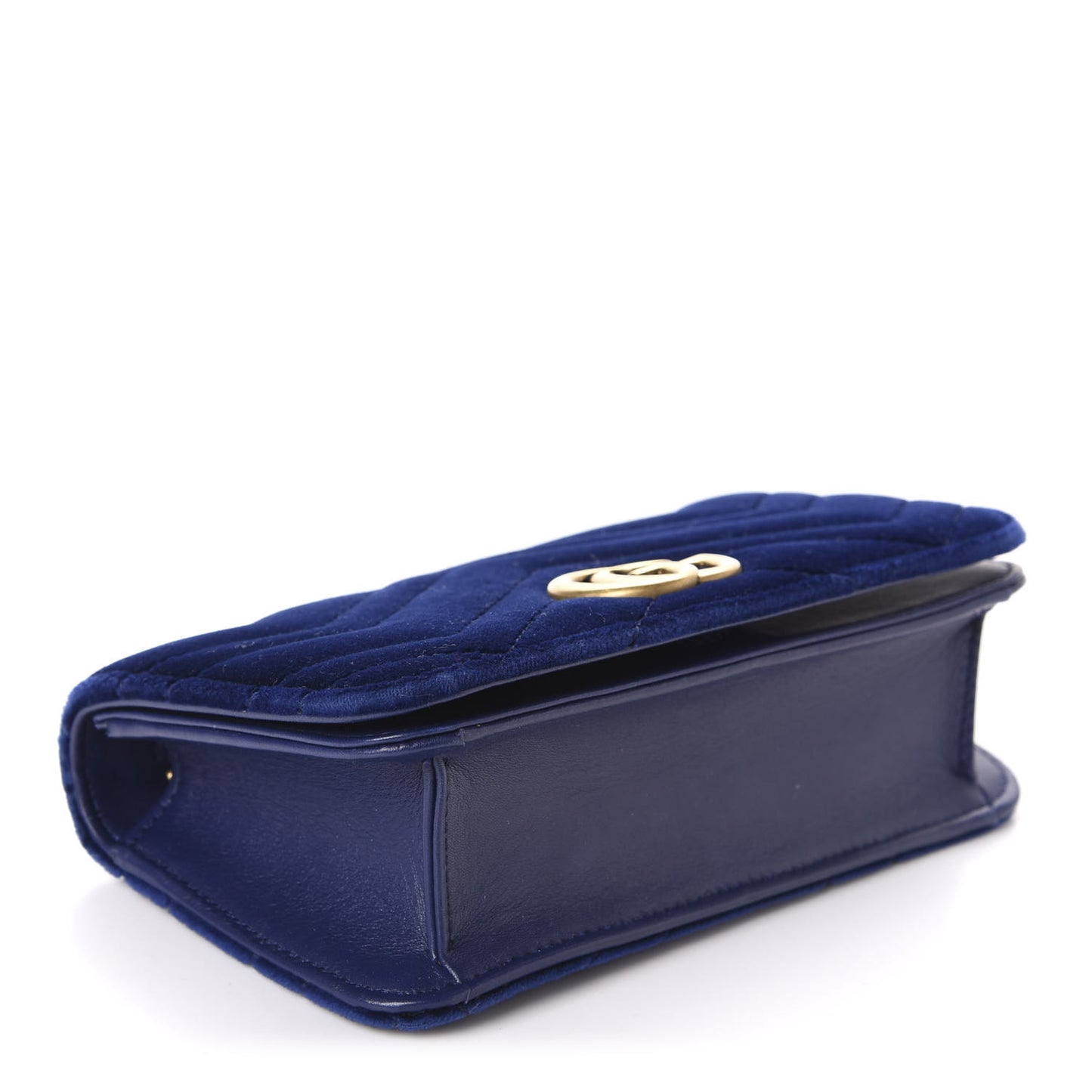 Velvet Matelasse GG Marmont Mini Bag Cobalt Blue
