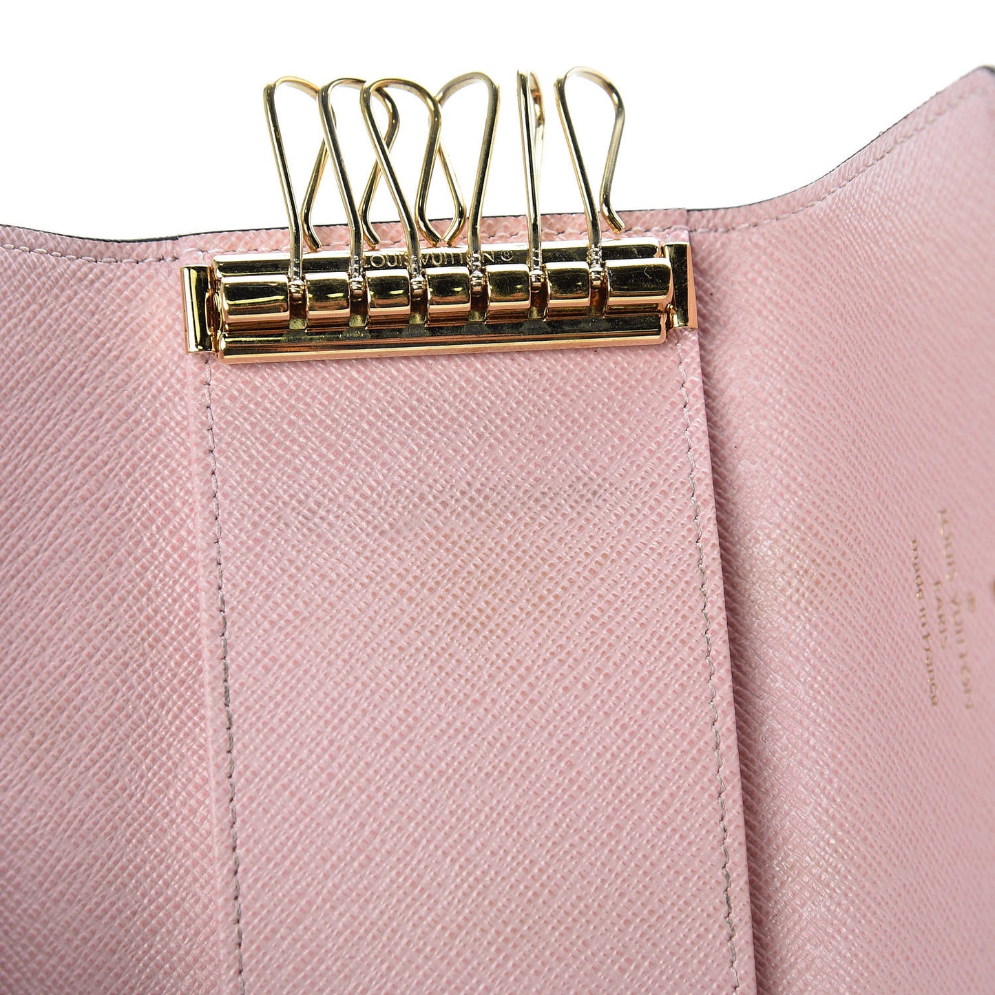 Damier Ebene Multicles 6 Key Holder Rose Ballerine