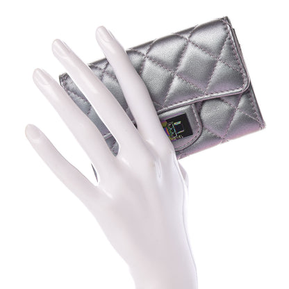 Chanel Iridescent Lambskin Quilted Reissue Flap Card Holder Light Purple 2 of 8