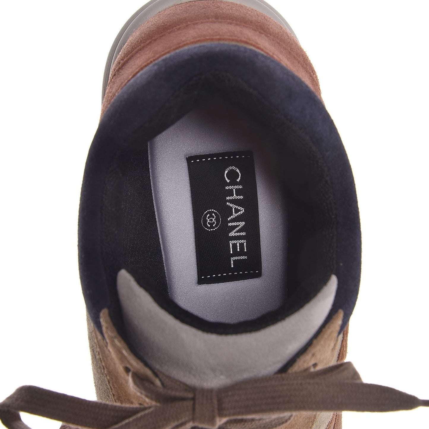 Suede Calfskin CC Sneakers 41 Brown Beige
