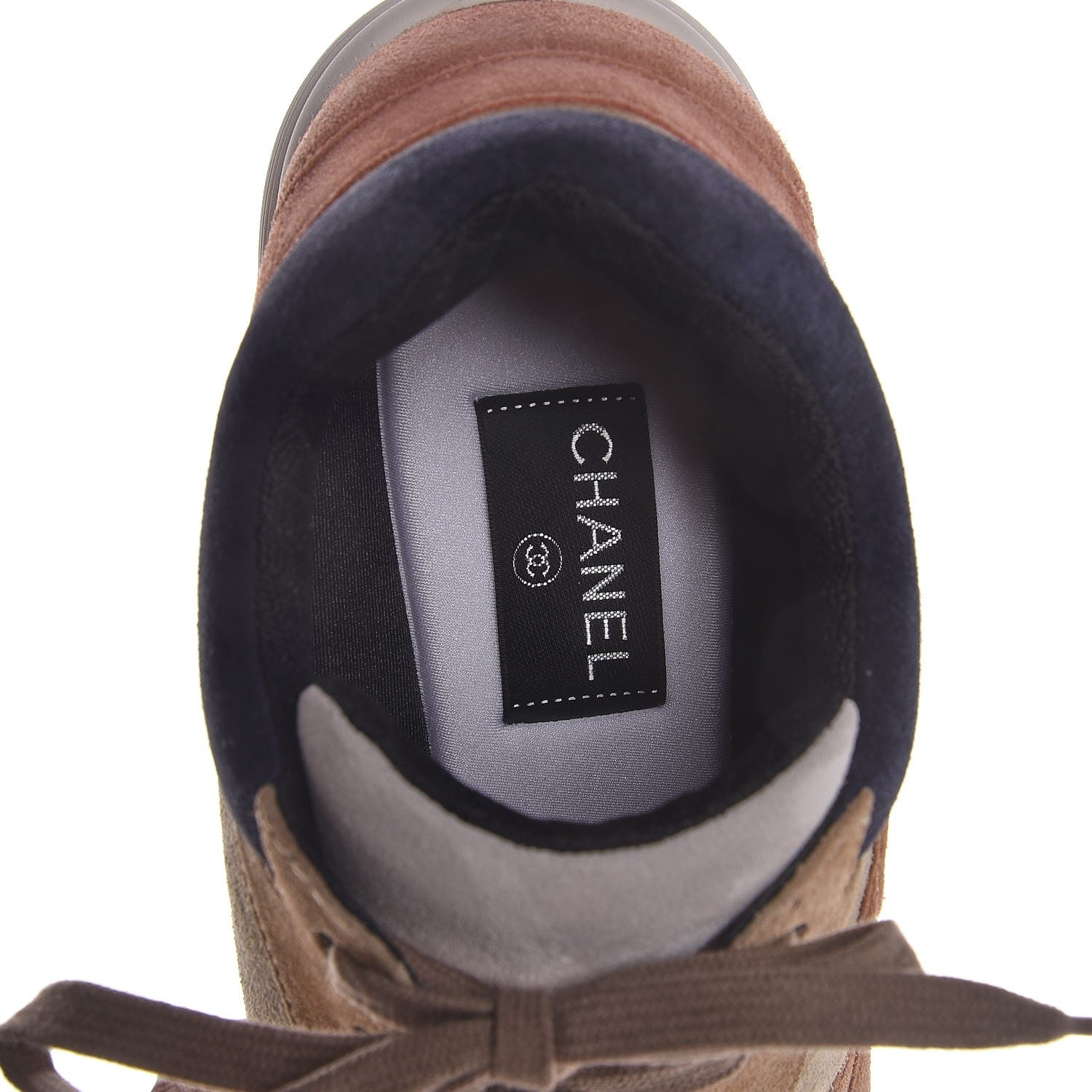 Chanel Suede Calfskin CC Sneakers 41 Brown Beige 6 of 7