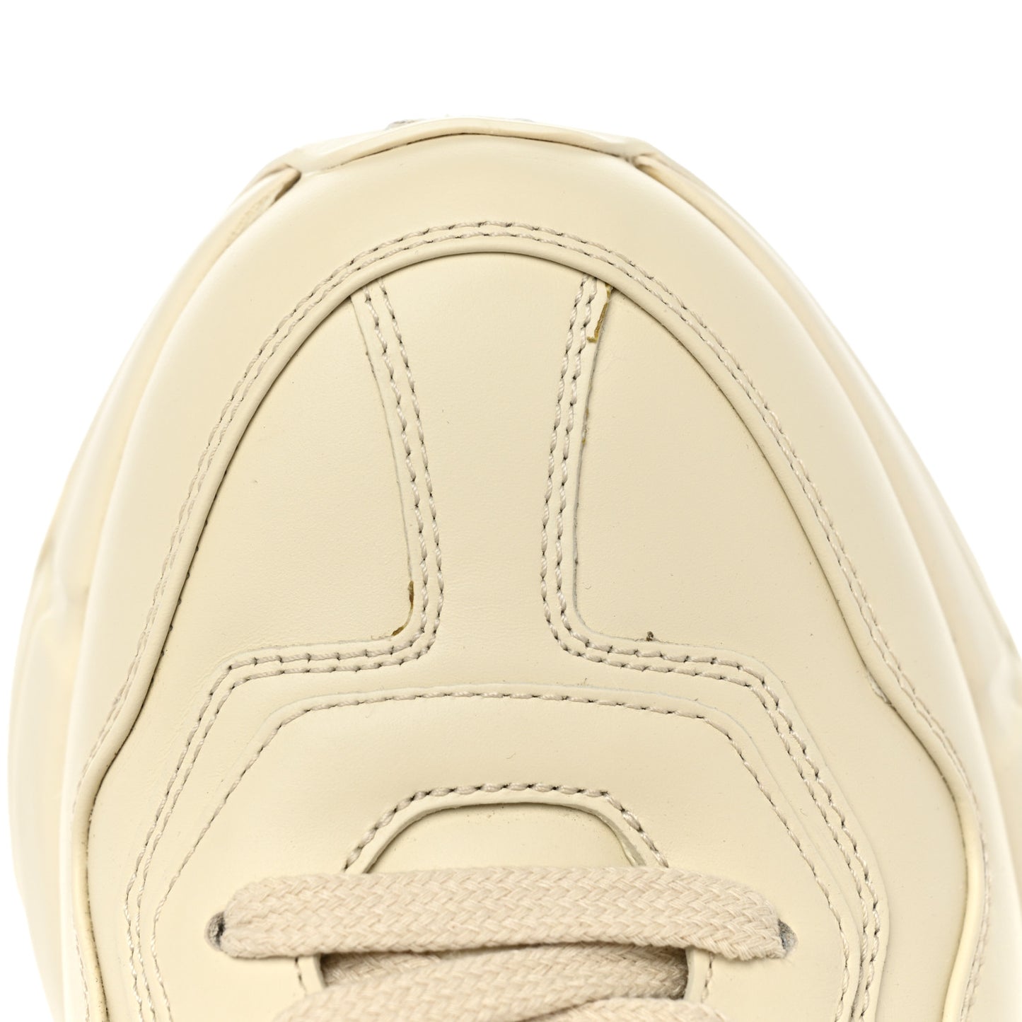 Calfskin Mens Gucci Disk Rhyton Sneakers 5 Ivory Red