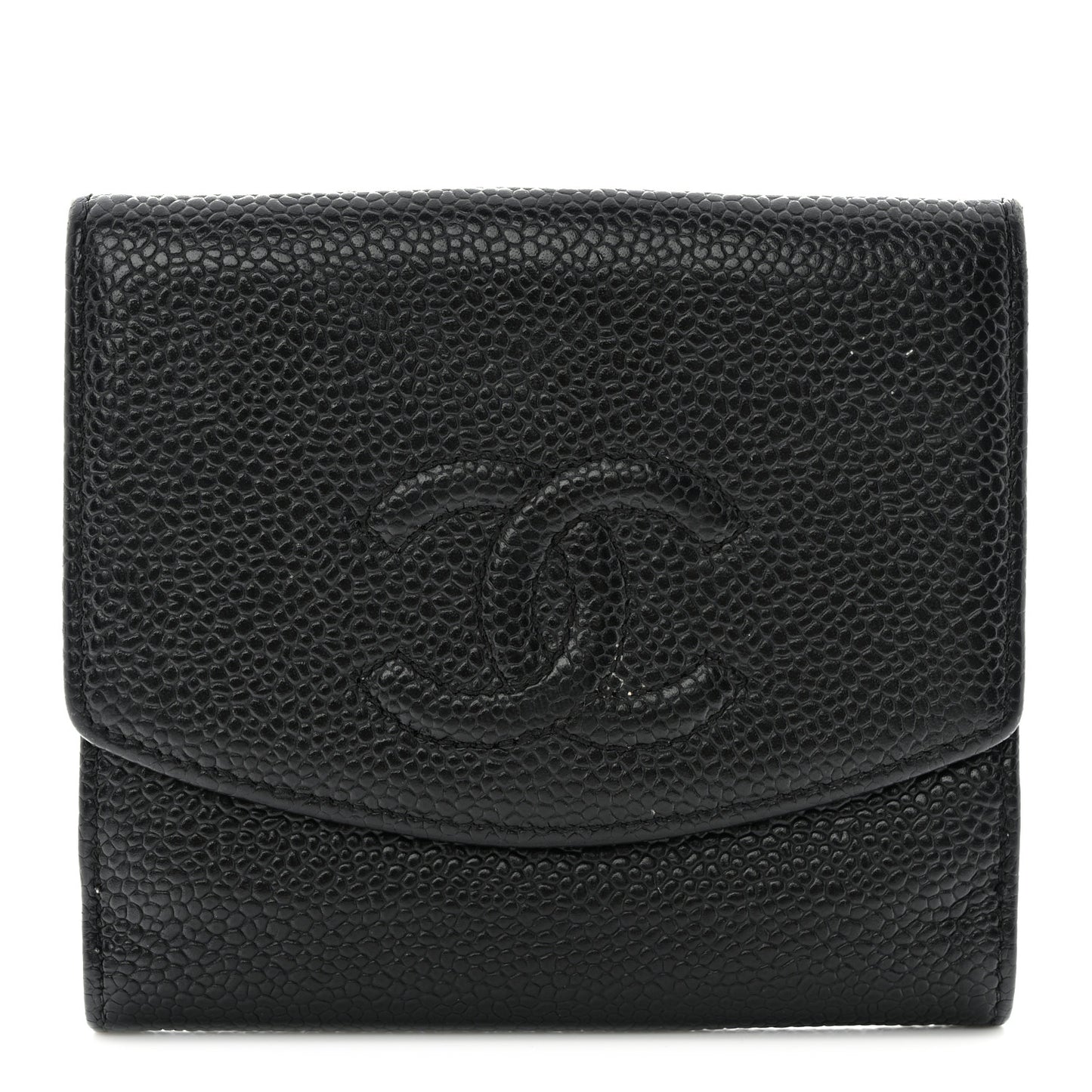 Caviar Timeless CC Compact French Wallet Black