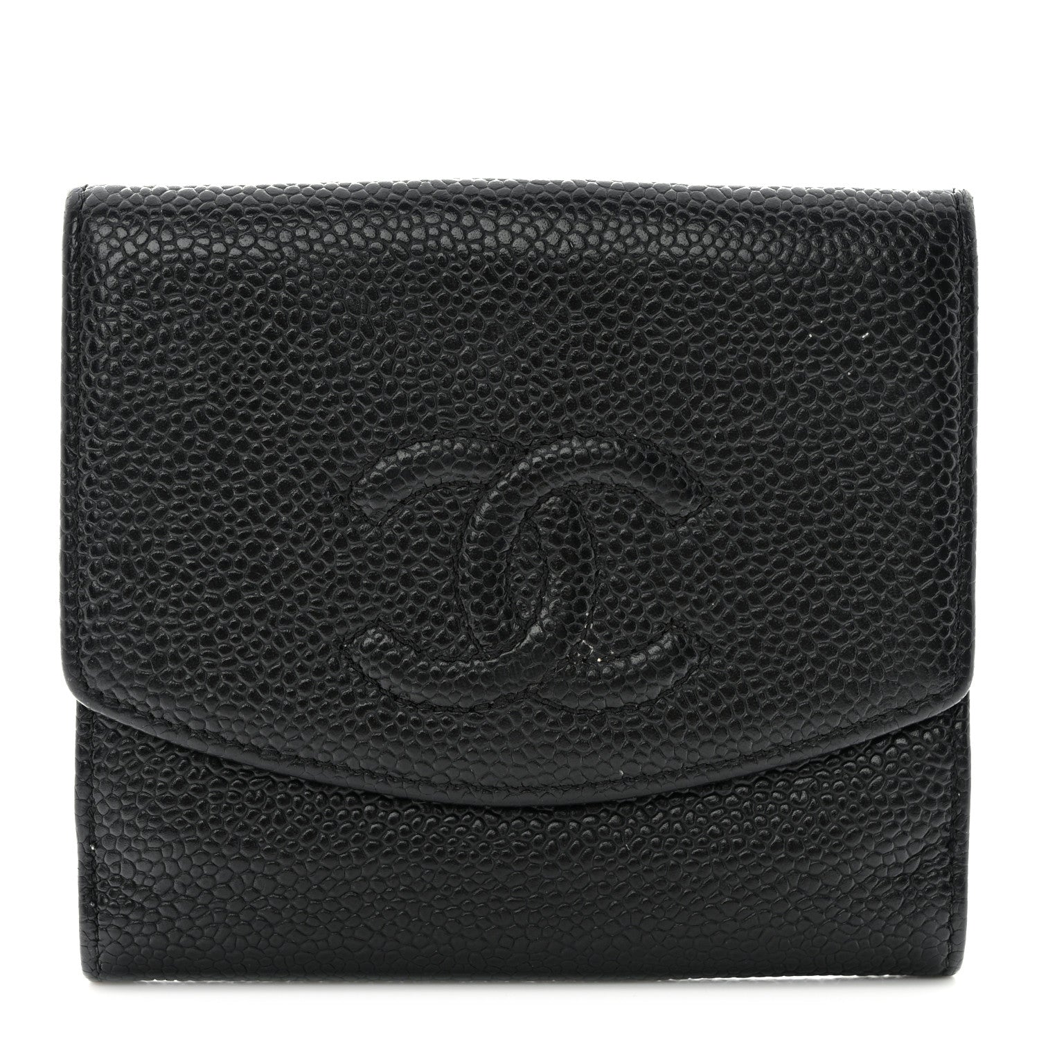 Chanel Caviar Timeless CC Compact French Wallet Black 1 of 14