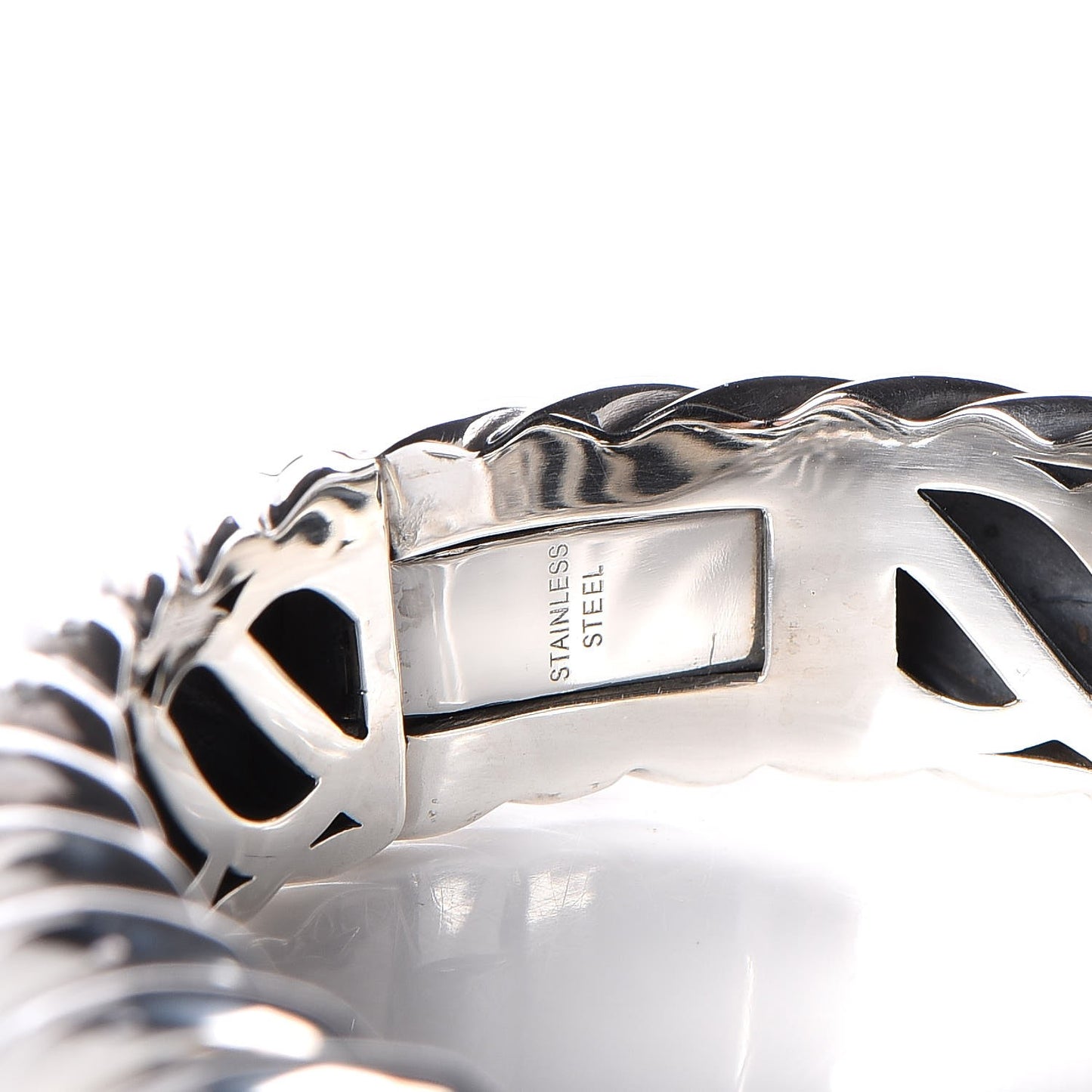 Sterling Silver 18K Yellow Gold 15mm Sculpted Cable Cuff