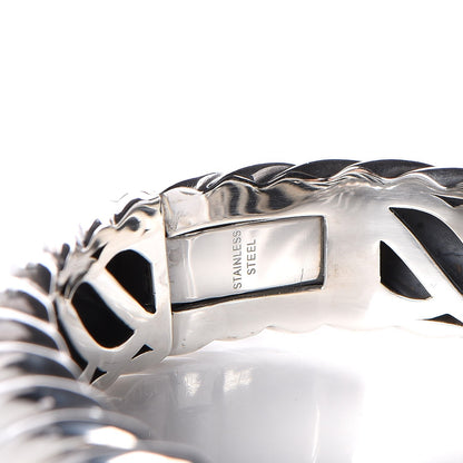David Yurman Sterling Silver 18K Yellow Gold 15mm Sculpted Cable Cuff 5 of 6