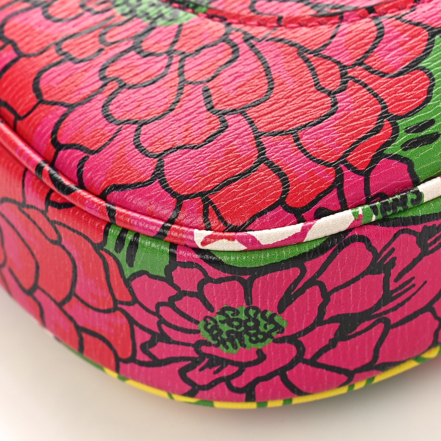 Gucci X KEN SCOTT Textured Calfskin Pomponica Print Small Jackie 1961 Hobo Multicolor Fuxia Pompon 8 of 9