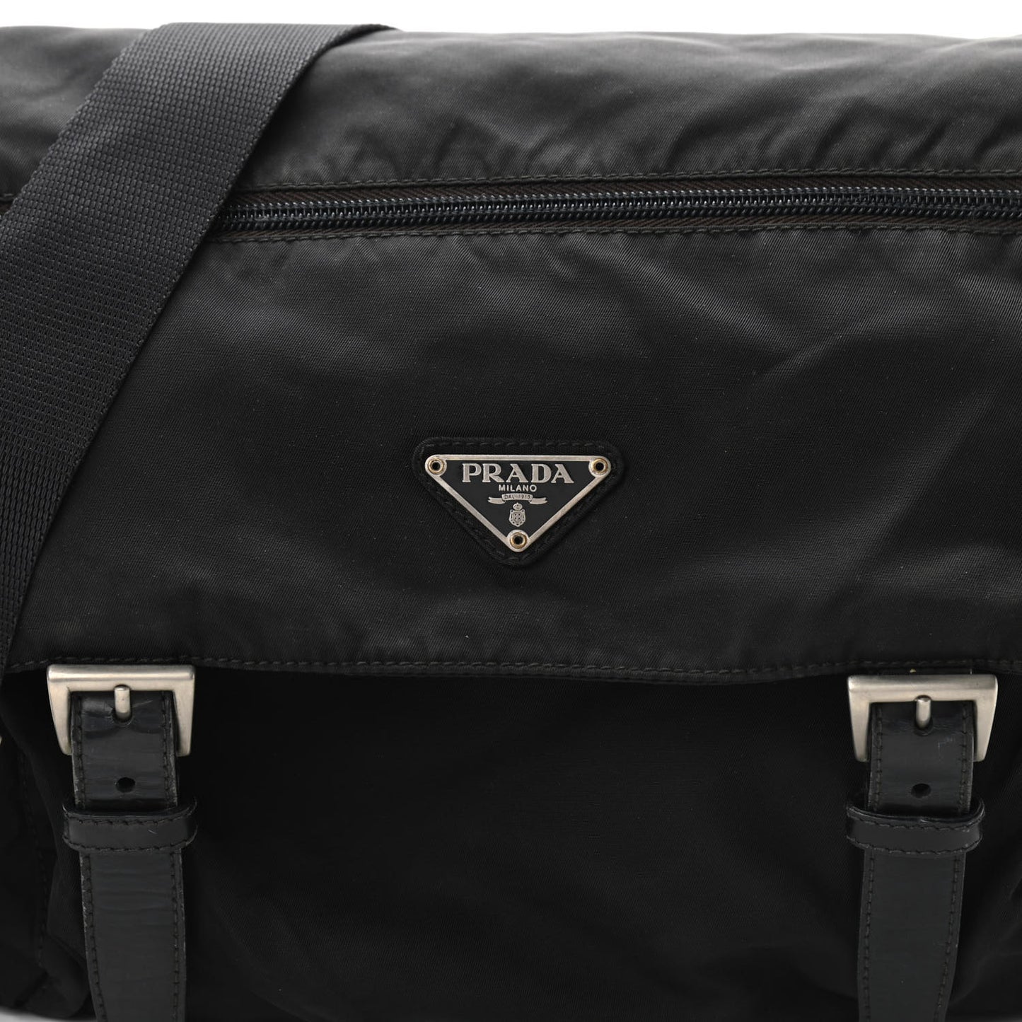 Nylon Vela Messenger Bag Black