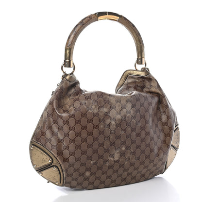 Gucci Crystal Monogram Large Indy Top Handle Bag 2 of 9