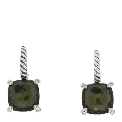 David Yurman Sterling Silver Green Orchid Diamond Chatelaine Drop Earrings 1 of 4