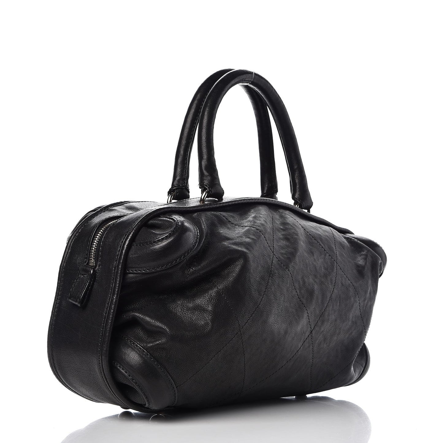 Calfskin Stitched Bowler Black