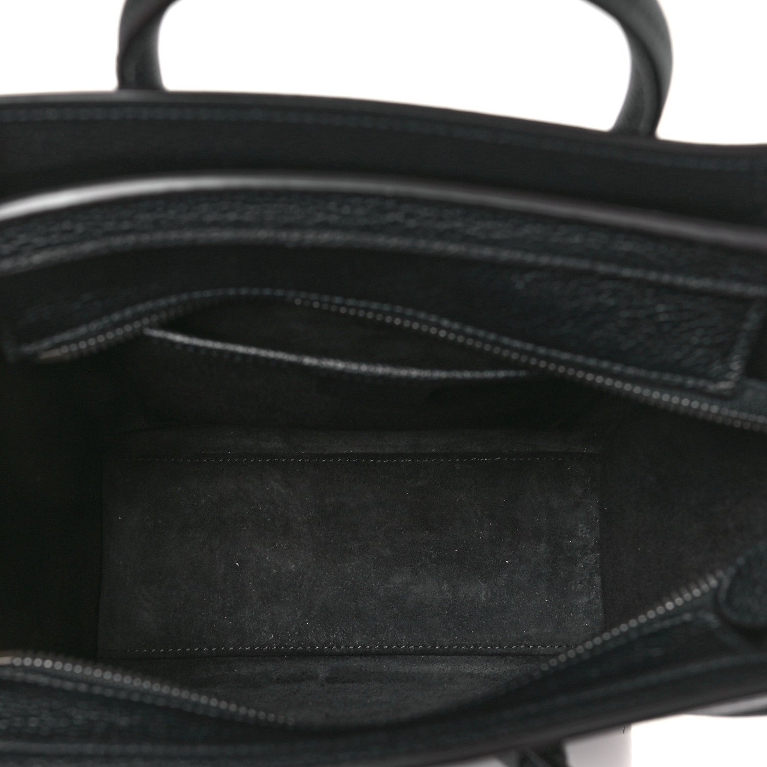 Celine Drummed Calfskin Nano Luggage Black 5 of 10