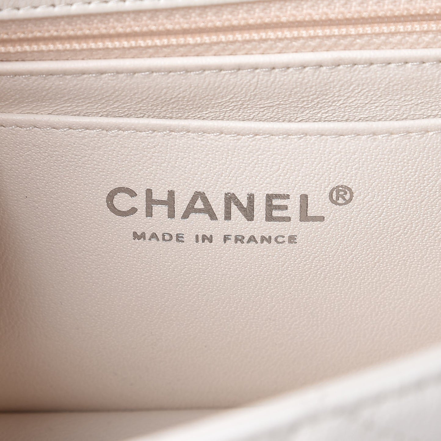 Crumpled Calfskin Quilted Mini Rectangular Flap White