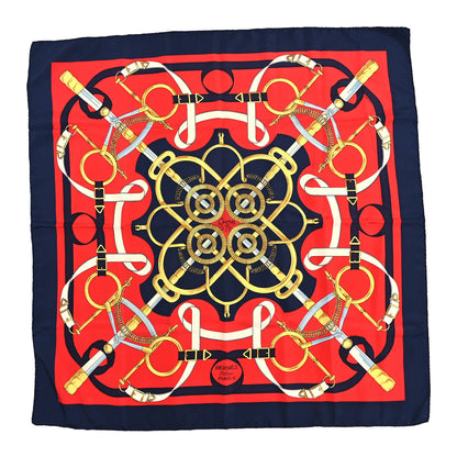 Hermes Silk Eperon D'Or Scarf 90 Bleu Rouge 1 of 3