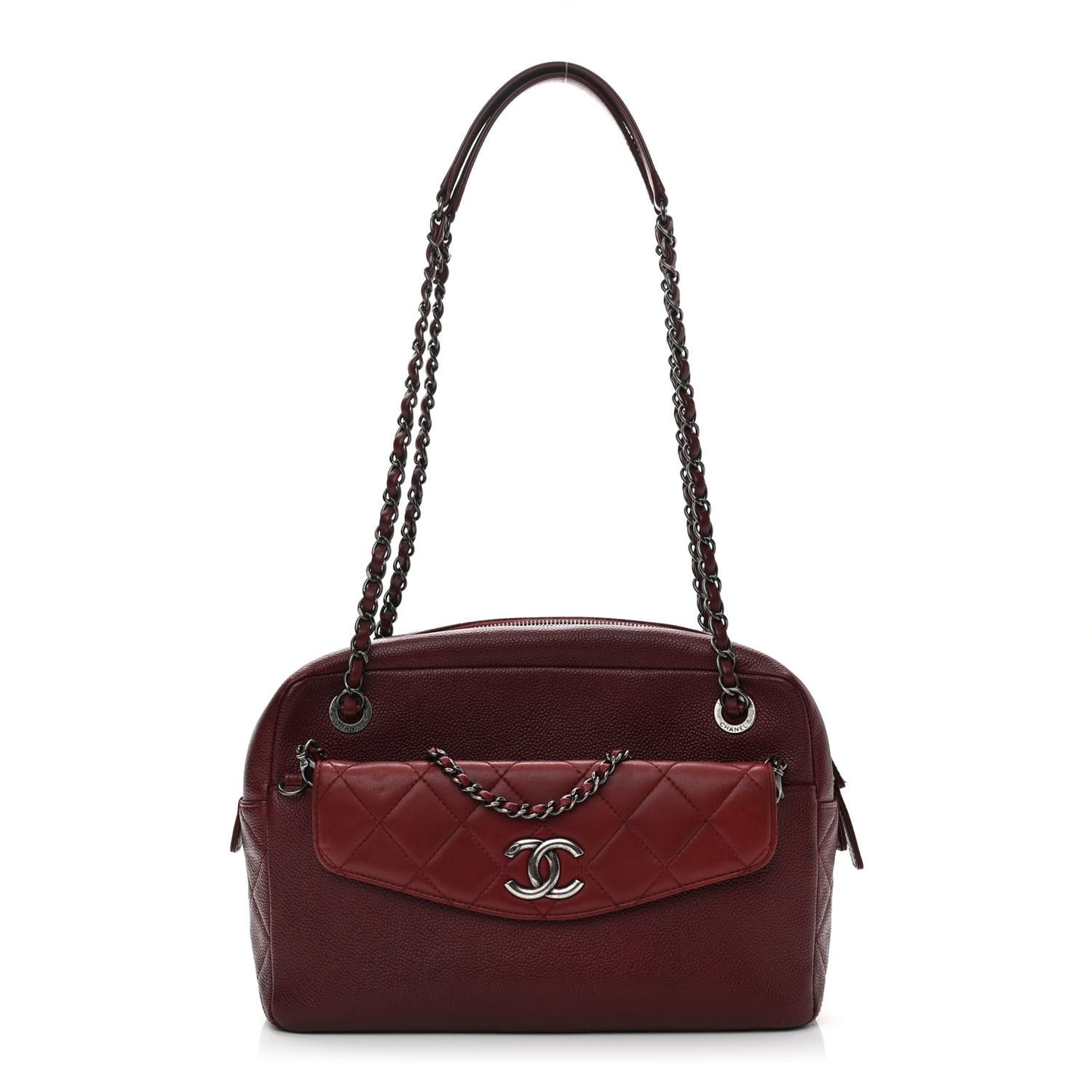 Caviar Lambskin Quilted Coco Break Camera Case Red
