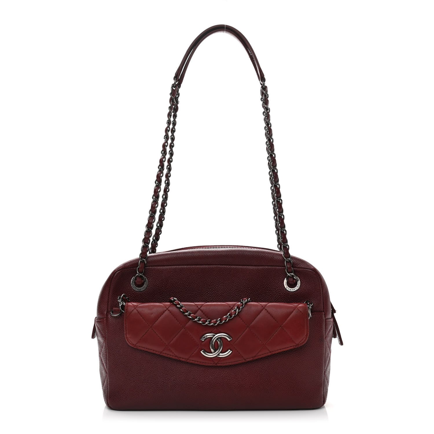 Chanel Caviar Lambskin Quilted Coco Break Camera Case Red 3 of 19