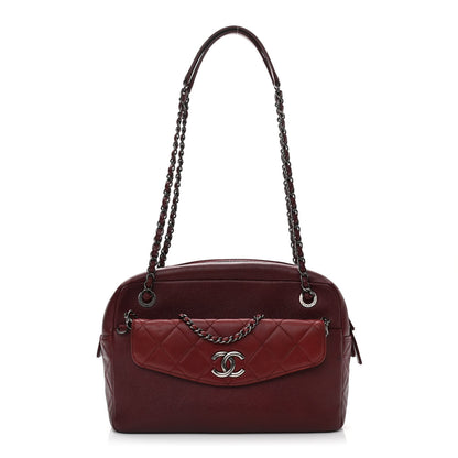Chanel Caviar Lambskin Quilted Coco Break Camera Case Red 3 of 19