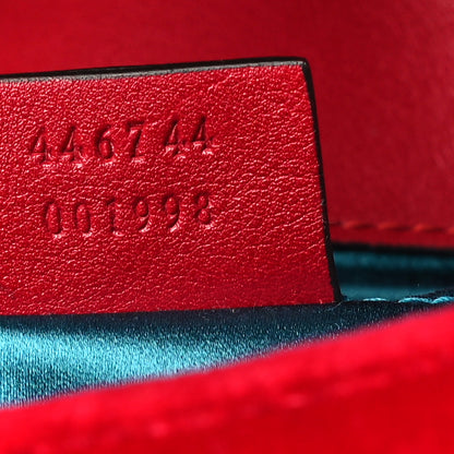 Gucci Velvet Matelasse Mini GG Marmont Shoulder Bag Hibiscus Red 7 of 17