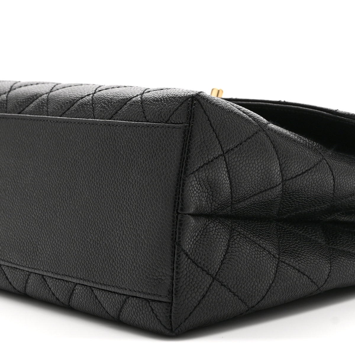 Caviar Quilted Jumbo Kelly Flap Black
