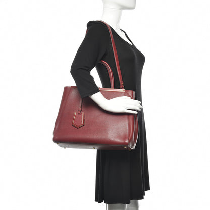 Fendi Vitello Elite Regular 2Jours Tote Rosso Scuro Ciliegia 2 of 12