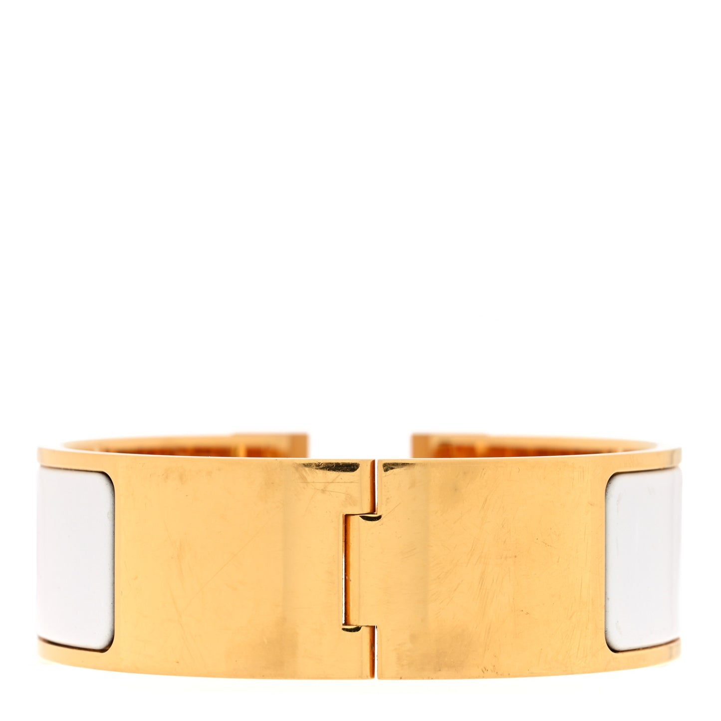 Enamel Wide Clic Clac H Bracelet PM White