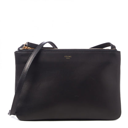 Celine Lambskin Small Trio Crossbody Bag Black 1 of 11