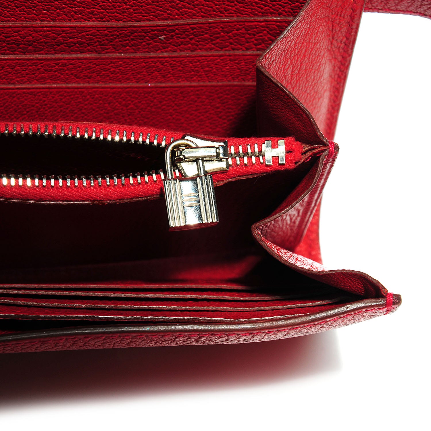 Hermes Chevre Mysore Kelly Longue Wallet Rouge Vif 11 of 14