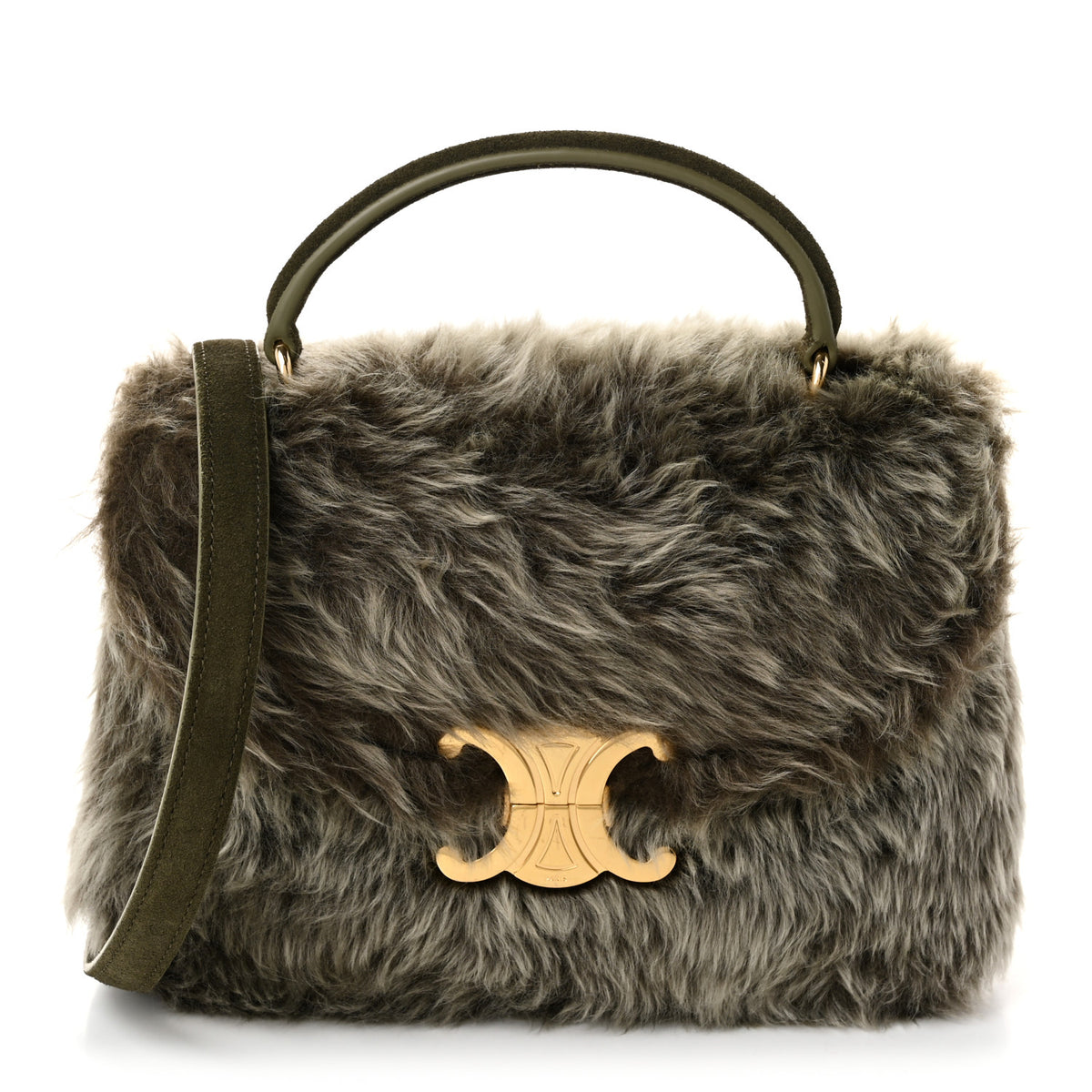Shearling Suede Calfskin Teen Nino Golden Khaki
