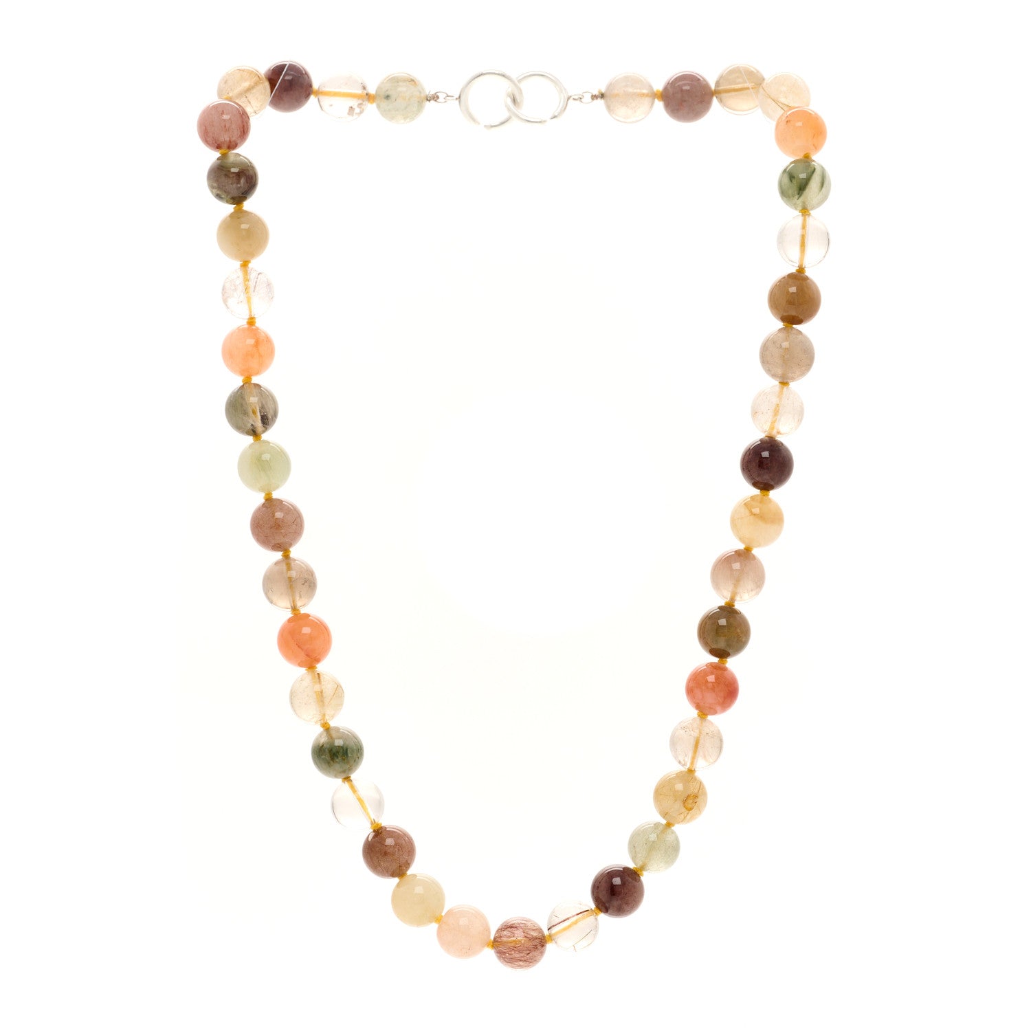 Tiffany Sterling Silver Multi Gemstone 10mm Paloma Picasso Bead Necklace 3 of 4