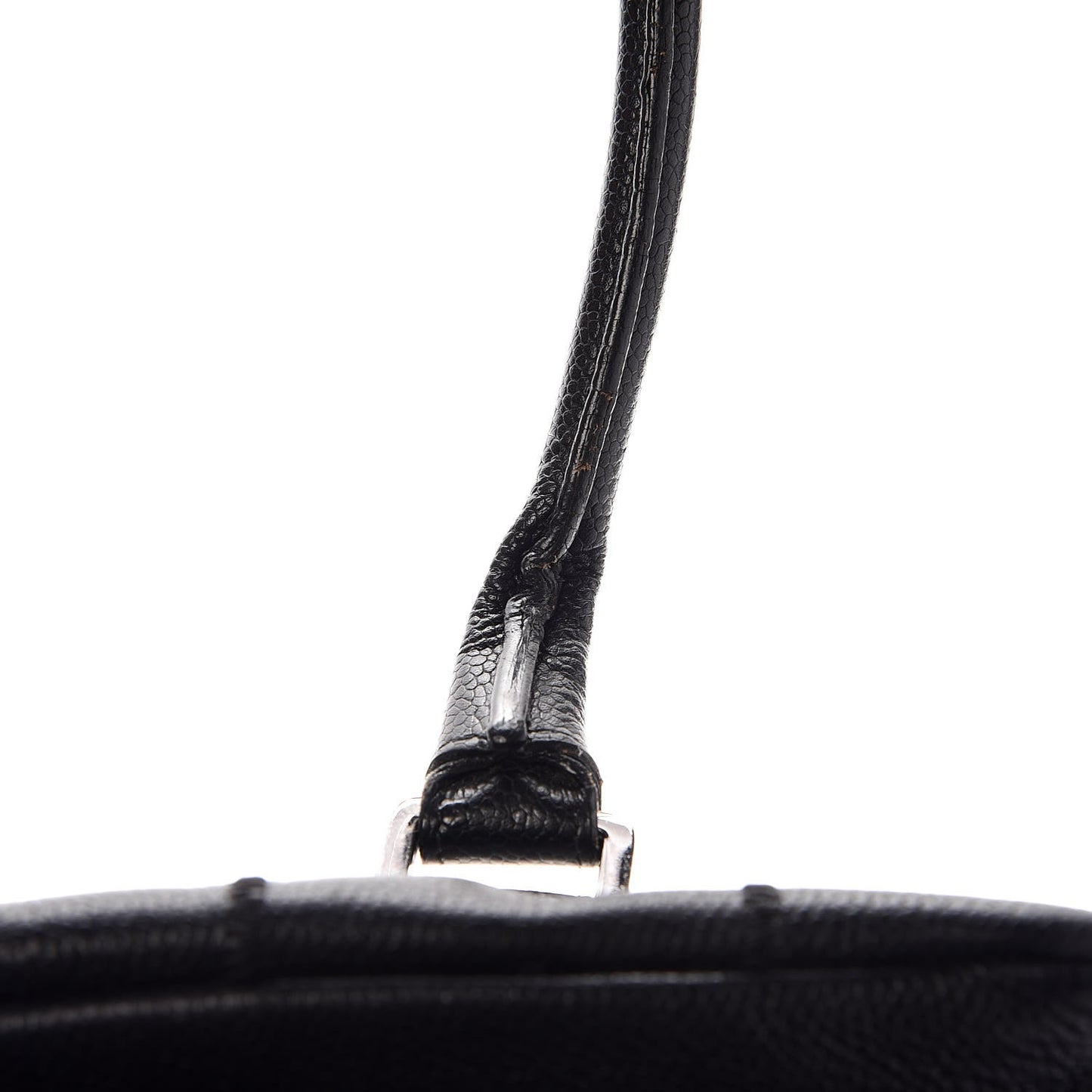 Caviar Square Stitched Medium Tote Black