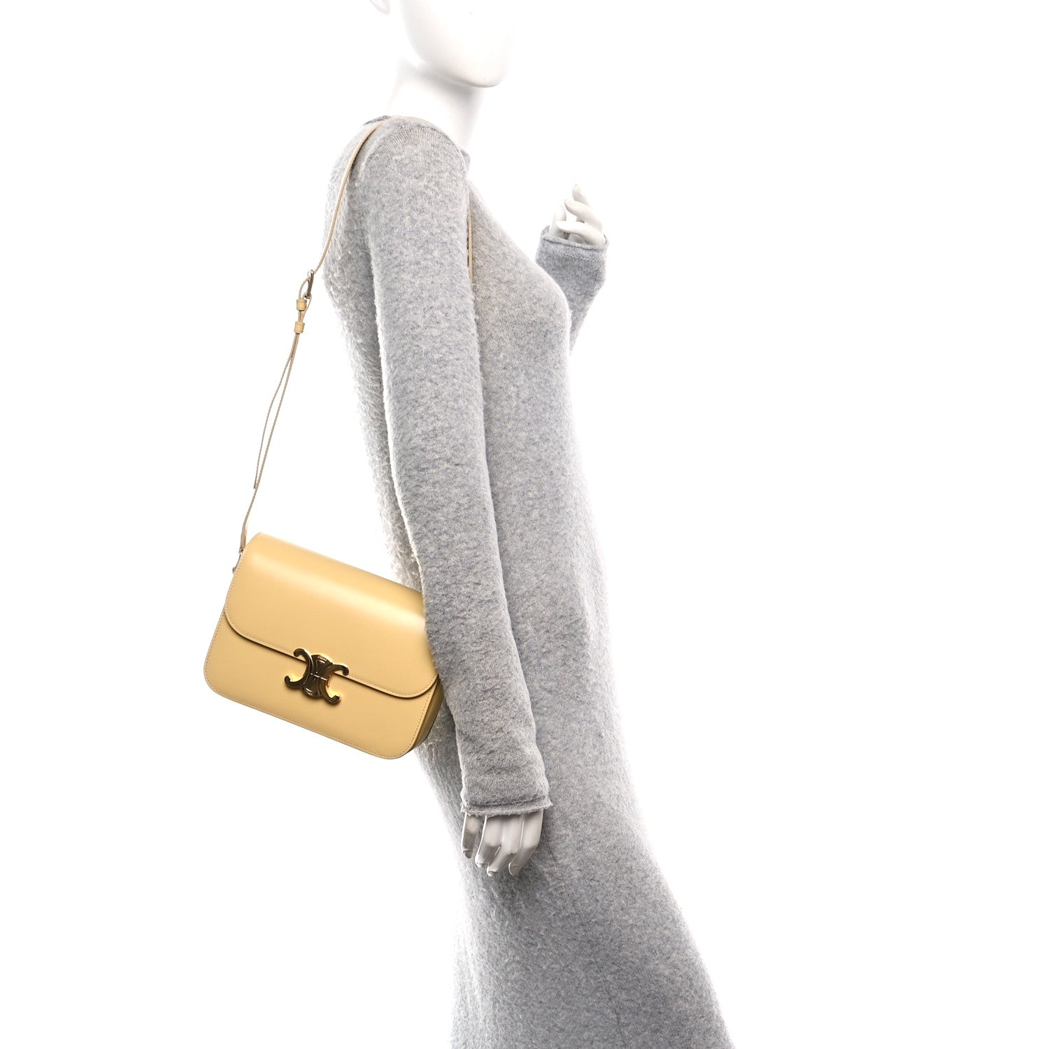 Celine Shiny Calfskin Medium Triomphe Pollen 2 of 11