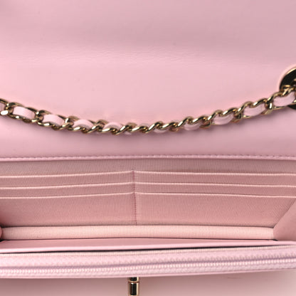 Chanel Lambskin Quilted Trendy Chain CC Wallet On Chain WOC Light Pink 5 of 14