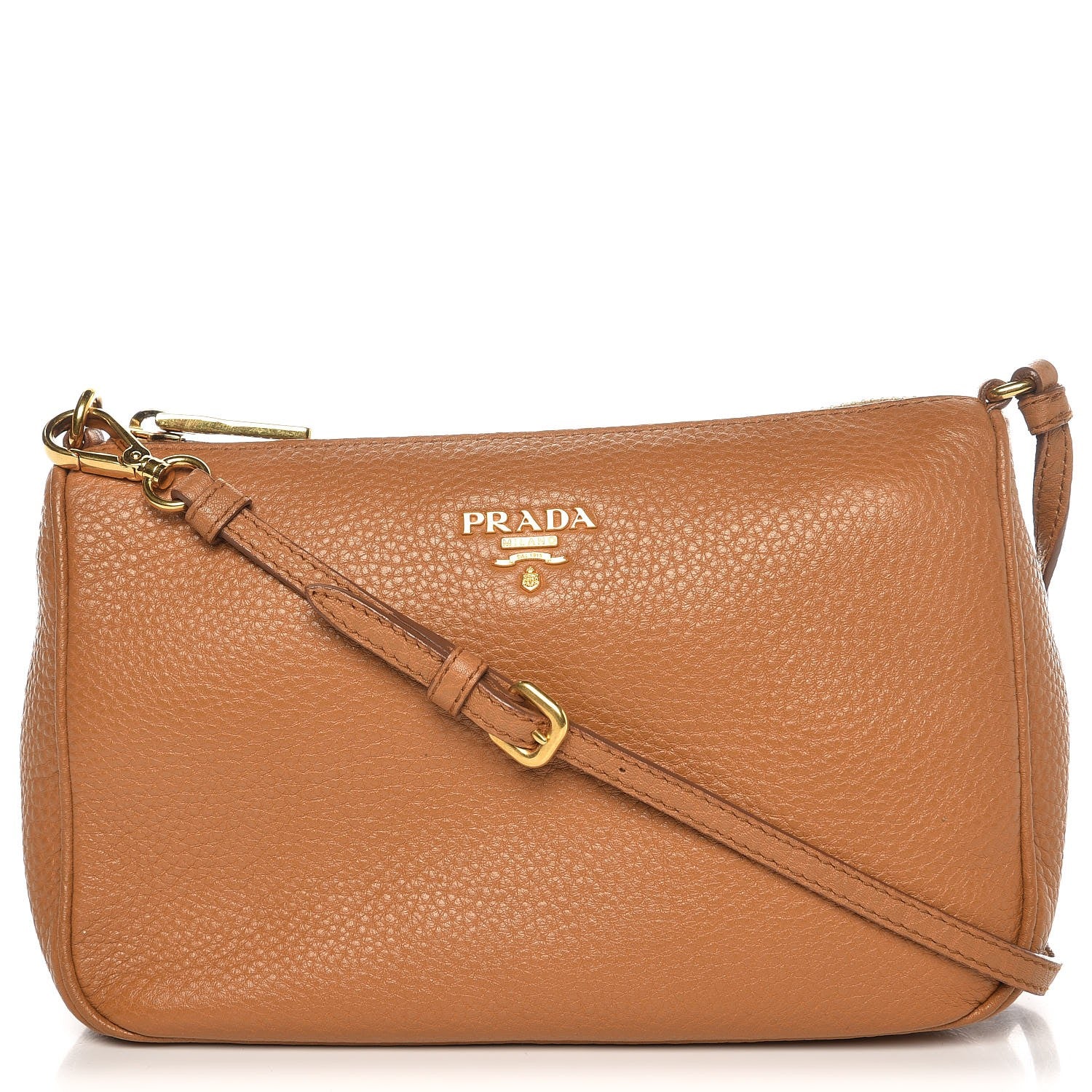 Prada Vitello Daino Pochette Bag Caramel 1 of 8