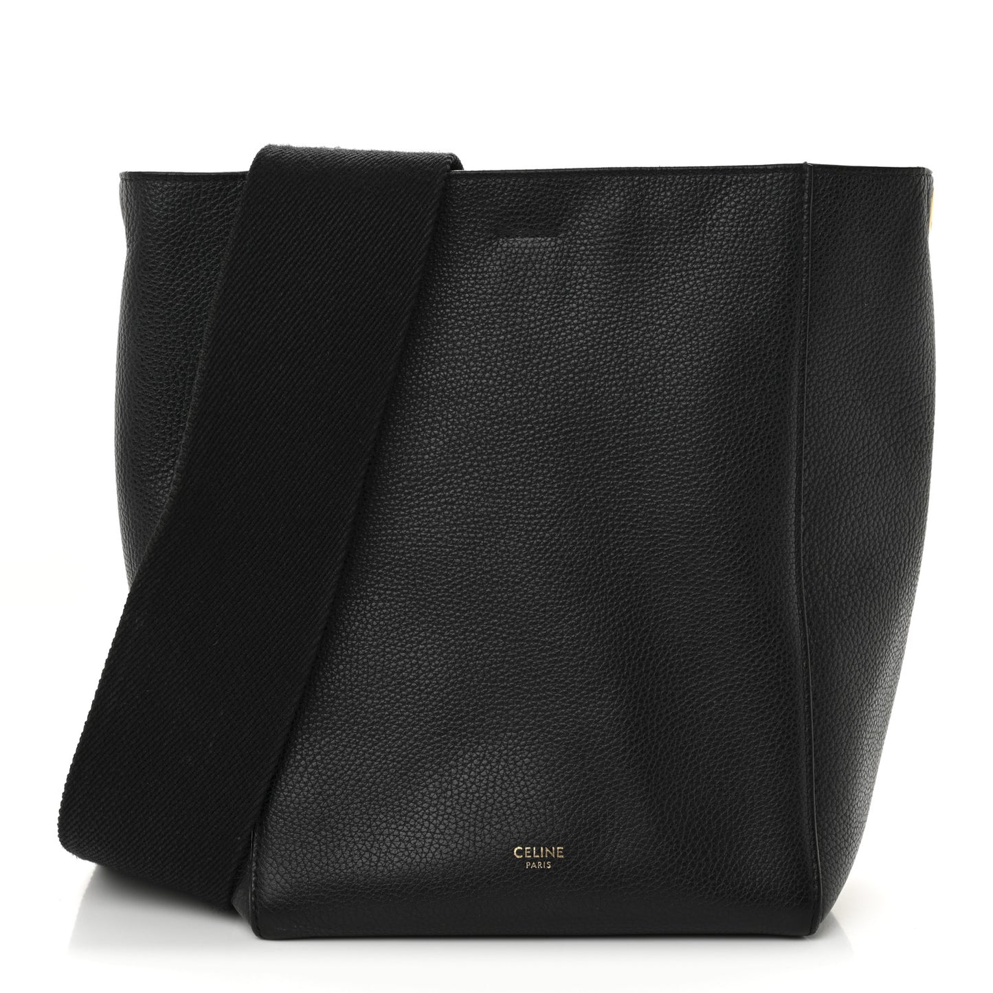 Soft Grained Calfskin Small Sangle Bucket Bag Black