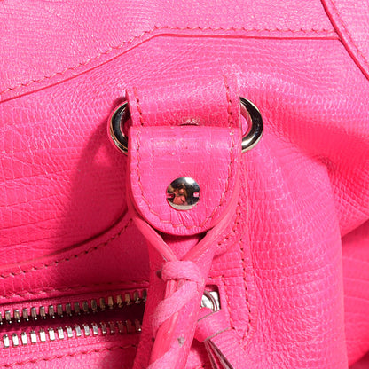 Balenciaga Calfskin Lizard Embossed Classic Silver Hardware City Rose Fluo 11 of 26