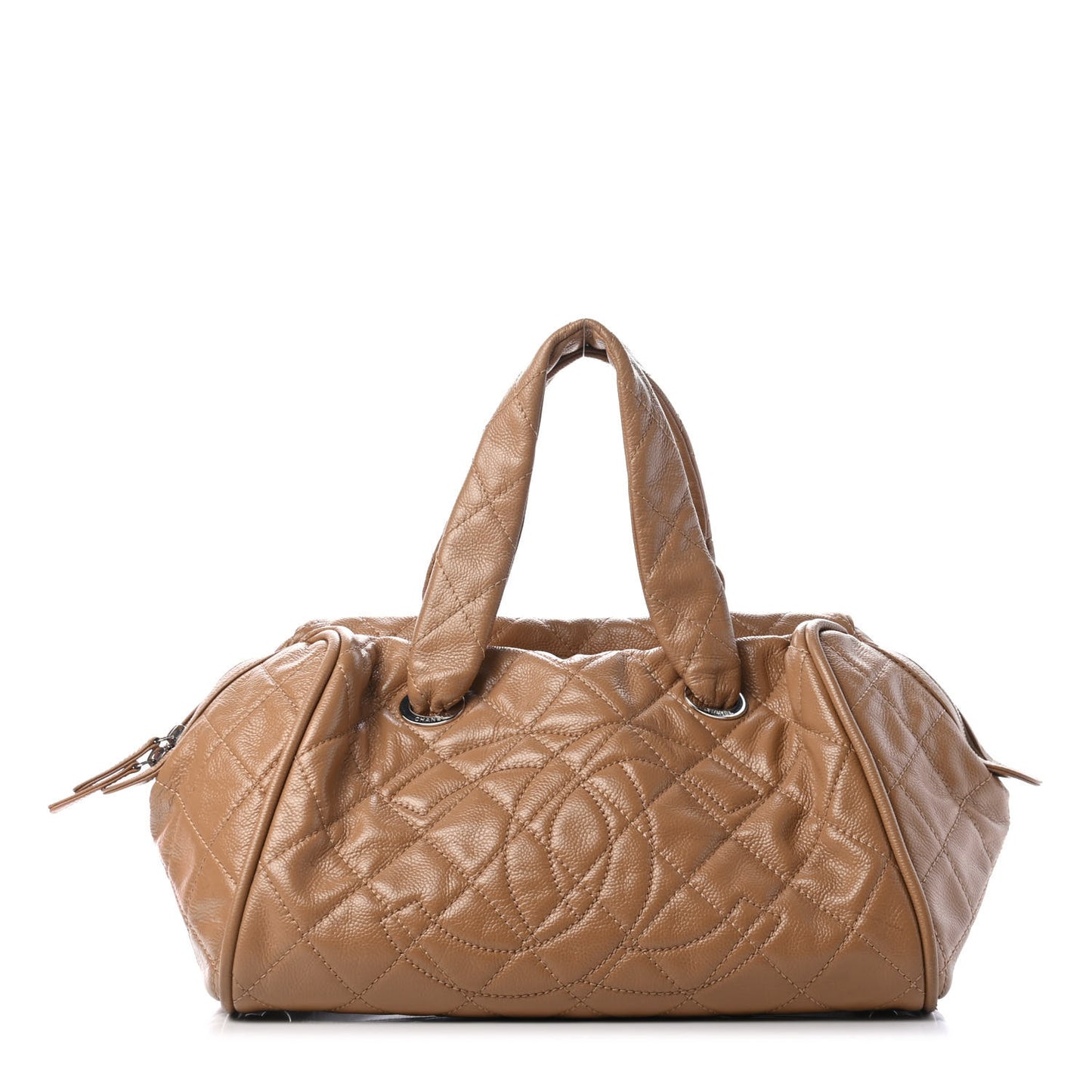 Caviar Quilted CC Timeless Bowler Dark Beige