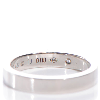 Cartier Platinum Diamond 3mm C De Wedding Band Ring 46 3.75 4 of 5