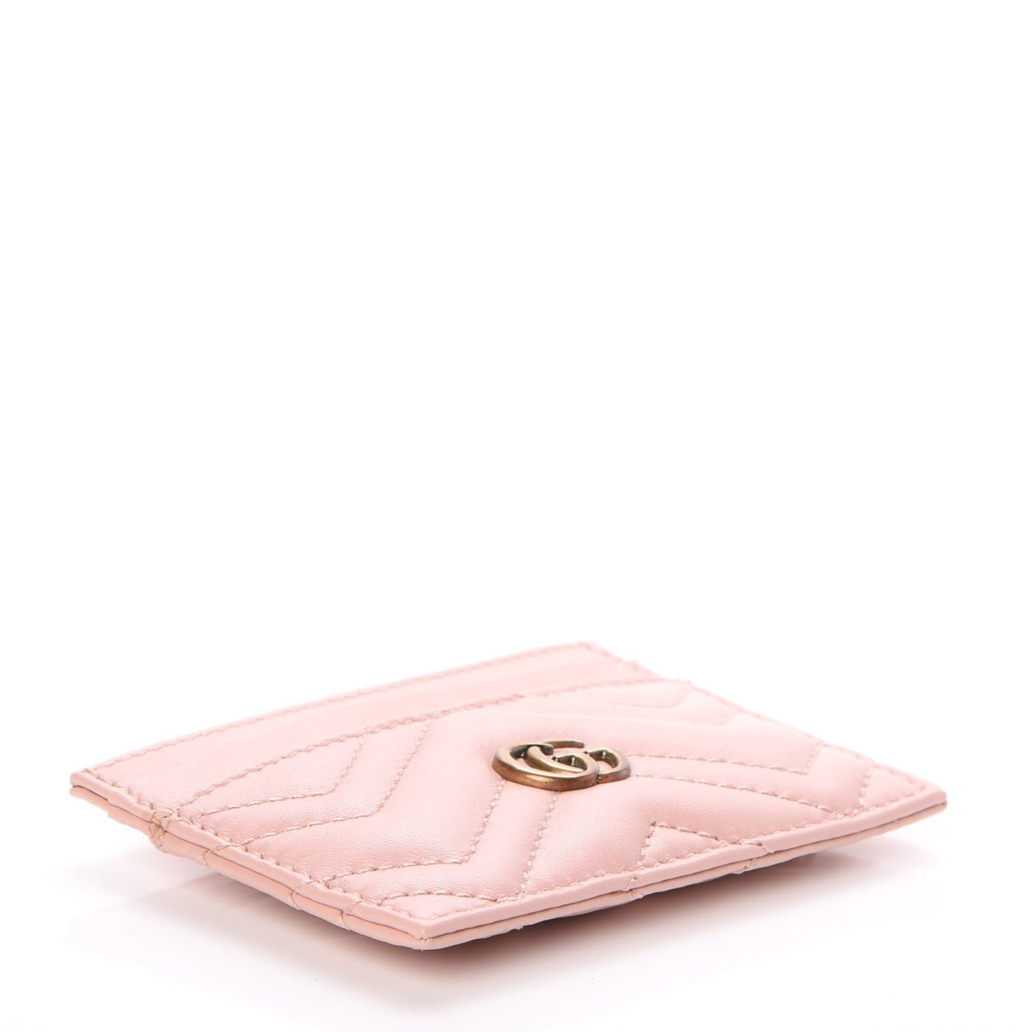 Calfskin Matelasse GG Marmont Card Holder Perfect Pink