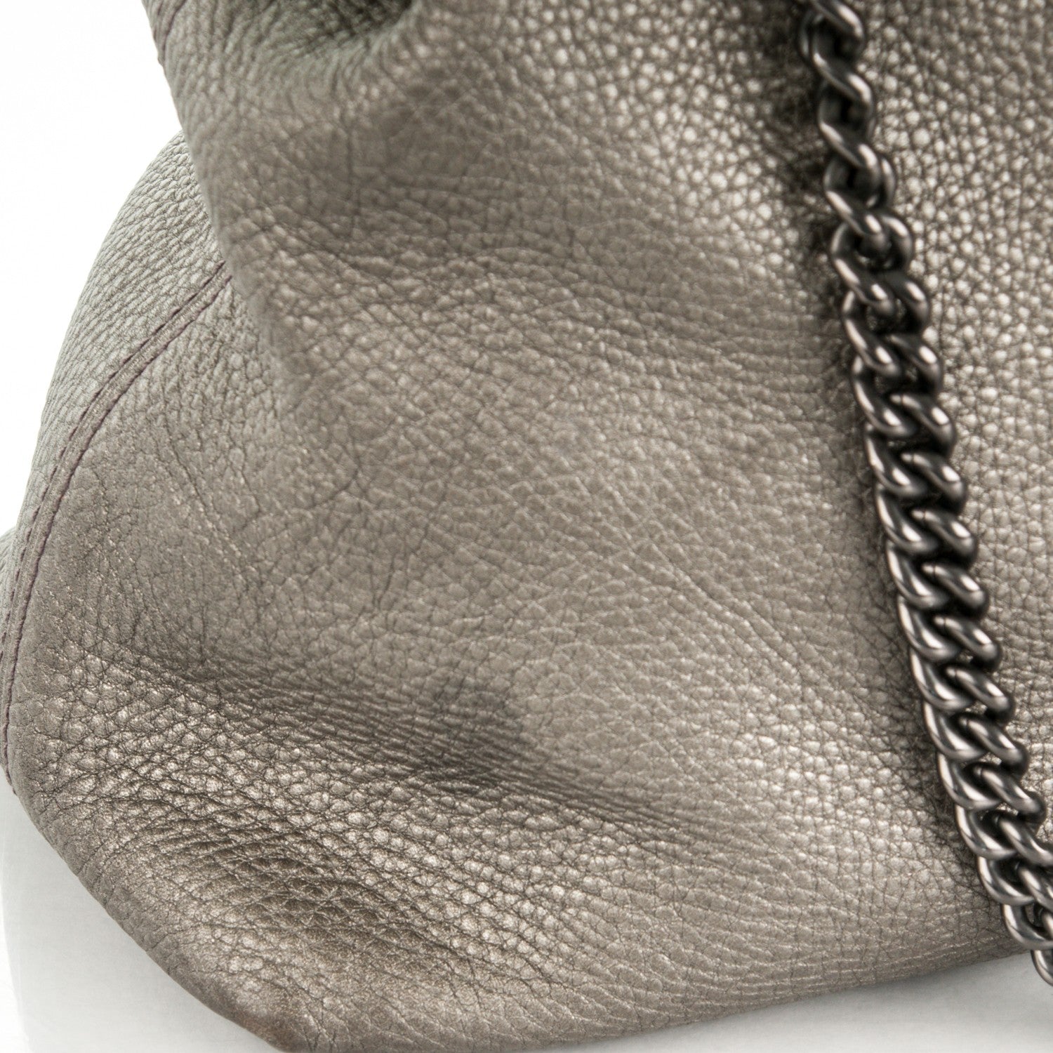 Gucci Metallic Pebbled Calfskin Medium Soho Chain Shoulder Bag Sasso 8 of 9