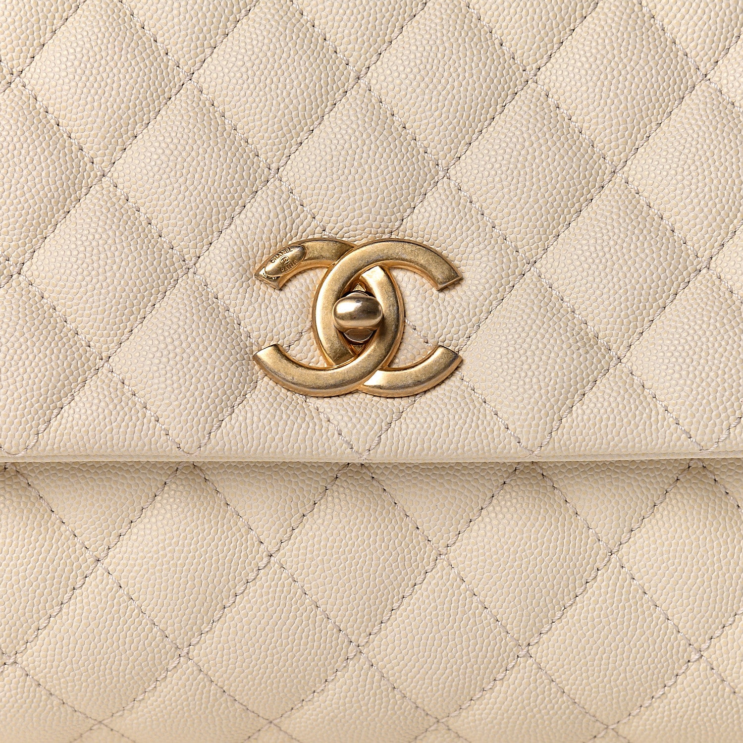 Chanel Caviar Lizard Quilted Small Coco Handle Flap Ivory 8 of 11
