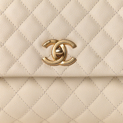 Chanel Caviar Lizard Quilted Small Coco Handle Flap Ivory 8 of 11
