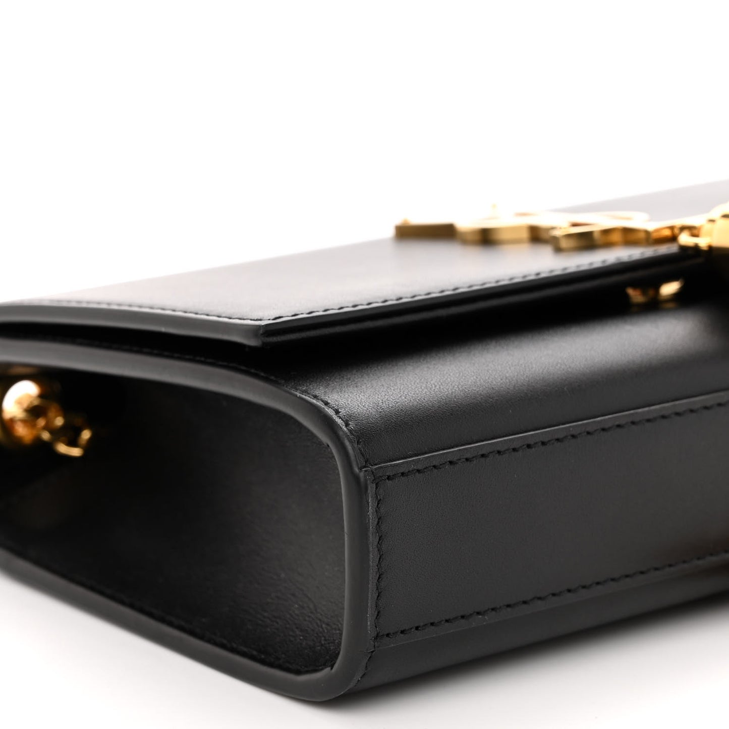 Calfskin Small Classic Monogram Kate Tassel Satchel Black